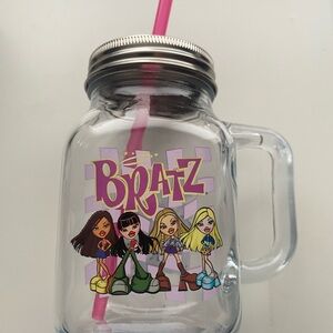 Bratz Glass Mason Jar with Straw